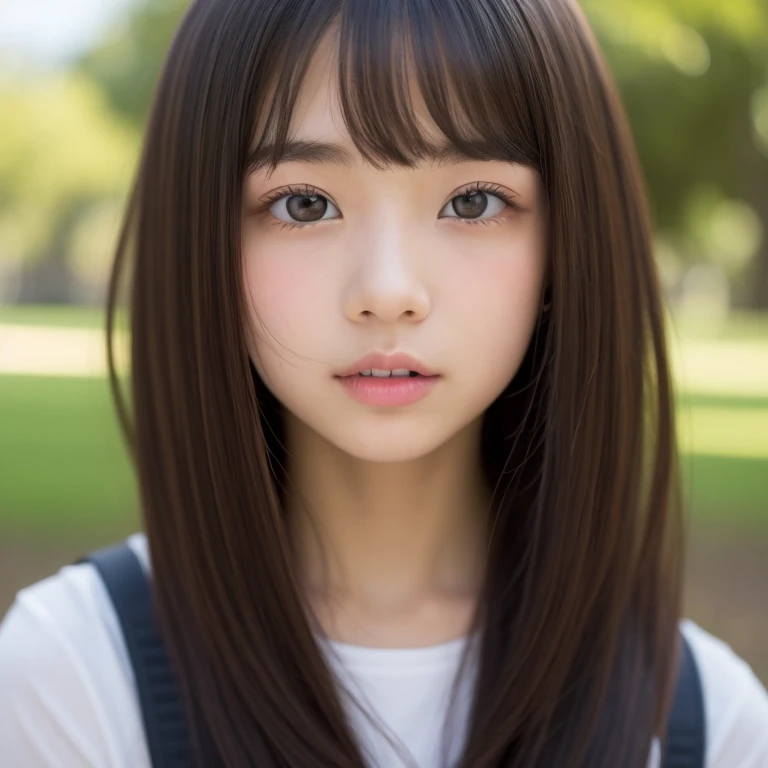 A close-up of a young woman wearing a backpack., Portrait of a Japan teenager, Girl cute beautiful face, Beautiful Japanese girl face, Beautiful girl, Cute young girl, Young Japanese girl, 若くてpretty girl, Real life anime girls, young asian girl, Cute natural anime face, pretty girl, Young Anime's