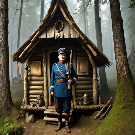 novel: "the shadow of fairy tales: call of the artifact" ivan the man in a military uniform from 1916. stands in front of the hu...