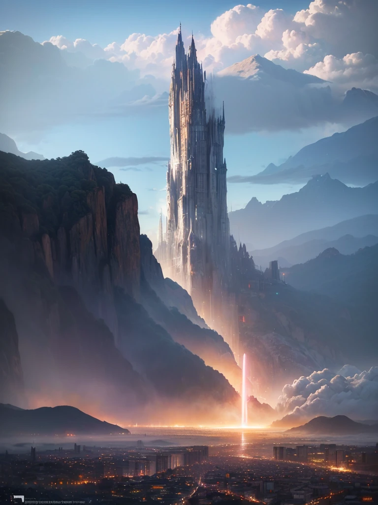 (8k, highest quality, masterpiece, final fantasy style: 1.2), (unRealistic, photoRealistic: 1.37), Dreamy landscape, Fantasy, Unsurreal landscapes, Super detailed, Flying Castle, Floating Island in the Sky, Seven-colored swirl of light, Intense lightning, milky way, Complex Light, Colored light, Large Lake, Starry sky reflected on the lake surface, Countless shining stars, Meteors,  Reflections , (A pillar of light emanated from the ground:1,2), (((roses and orchids gardens , bright day , pink clouds, waterfalls in the sky, realistic style, Hyperrealism drawing, a flying pirate spaceship floating above the  clouds)))) , burning skyscrapers, , timeless realms, stunning  princess  ,  casting spell, healing light magic effect, in a magical lagoon of the fairyland, crystal clear water surface reflections, sharp focus, looking at viewer, (close-up:0.9), (bright white theme:1.2), (bright white tone:1.2), (deep blue tone:1.3),((( realistic, Hyperrealism, vivid colours , landscapes , alien cyborgs , science fiction themes))), 