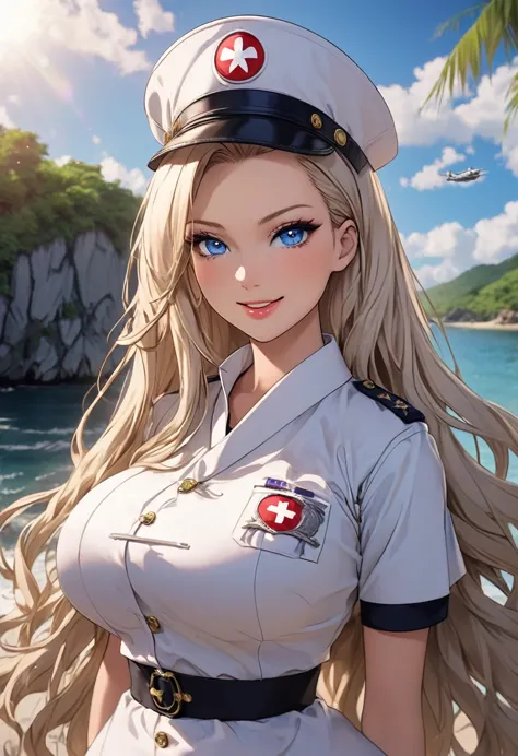 ((masterpiece, best quality, highly dramatic picture,((imperial japanese army)), ((barbie)), cinematic lens effect, ((busty bitc...