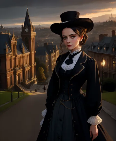 upscale and improve the image that is posted by the user, dress all the characters posted by the user with victorian era clothes...