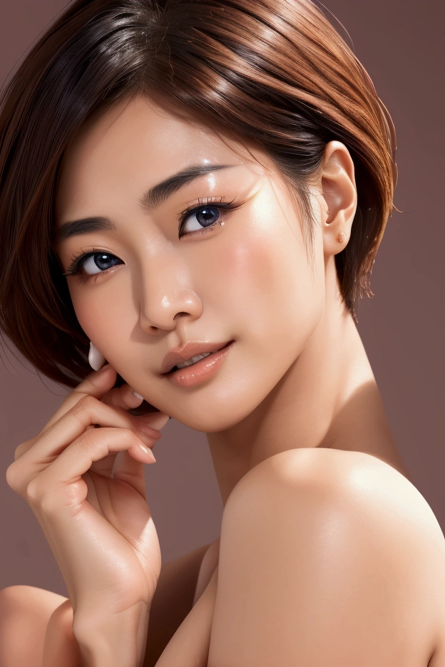 masterpiece、Ultra-high resolution..Japanese Supermodel、Big Breasts、Incredibly beautiful proportions、short hair、A face with attention to detail、Beautiful Modeling、look forward to、Detailed hand modeling、感動的なBeautiful Skin、Beautiful Skin、Glowing Skin.Toned lower body、Gives men vitality、、Elegant micro thong,