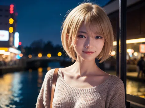 japanese girl in casual clothes、observe the audience、tokyo cityscape at night、(highest quality、masterpiece)))、hd fine、very detai...