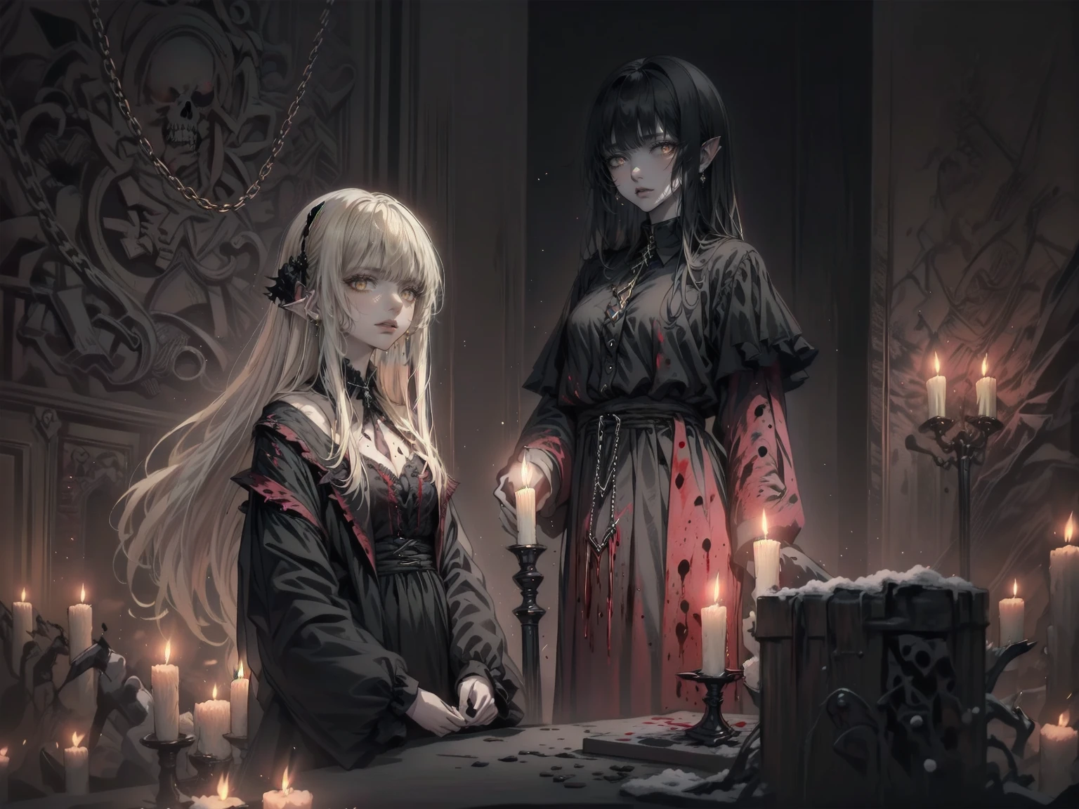 beautiful girl、とてもcute天使、Pink T-shirt、cute、Baby Face、smile、Long skirt、Black long boots、.(Highest quality,4K,High resolution,masterpiece:1.2),Very detailed,Realistic:1.37,Spooky altar background,Dark fantasy,Red color scheme,Ominous atmosphere,Eye-catching,Storytelling,anatomy,Anime Style,Concept Art,beautiful細部までこだわった顔と (((Red eyes ))),A terrifying ritual ,Satanic Ritual,Premature death,inappropriate behavior,クレイジーなsmile,Scythe Face,Girl Monster, beautiful, Delicate facial features, Sharp Eye, Sharp Fangs, pale skin, Thick chain, Dark Background, Cinema Lighting, Dramatic Shadows, Gothic style, Gloomy atmosphere, Dark fantasy, one person&#39;s, Please open your mouth wide, Open your mouth and baring your teeth,Sharp teeth like a beast, Wide lips, very wide mouth, Vermilion cheeks, ,(Blood splatter:1.4),Scary smile, smile,Angel Design, Twisted smile、Bloody、bleeding from the head,,,,,、Blood splatter、,(Blood splatter:1.4),skull,Horror Style, ((Fantasy Sweet Ta Frill Pink Costume)), ((Flowing blonde hair)), ,(Blood splatter:1.4),Female curves, Sexy flat stomach, Perfect hands, Perfect anime face, (Pink Tata Dress)), Are standing, ((邪悪なsmile)), ,(Blood splatter:1.4), Steam circulates, Moonlight Illumination, night lighting, (Blood splatter:1.6),アニメAngel Design, Twisted smile、Bloody、bleeding from the head,,,,,、Blood splatter、,(Blood splatter:1.4), skull,Gothic architecture、Western architecture、Fantasy World、,Victorian cities, Skeleton Gas Light,Absurd, High resolution、 ((Tabletop)), ((Highest quality)), (Very detailedな), ((Very detailed)), (beautiful), ((cute)), (NFSW:1.8), alone,(10 years old:1.6)、(world&#39;The most terrifying and creepy demon girl:1.5)beautiful face、Whole Body Ezbian、pale, beautiful肌、beautiful金の髪、優しくsmileむ、Dark building ruins、(snow white&#39;Frill dress:1.3)、(The dark ruins are stained with blood:1.3)、(少女は血の海の中にAre standing:1.5)、(The ground is full of blood:1.3)、(The girl lost a lot of blood....:1.3)、(クレイジーなsmile:1.6)、Spirits、(Blood dripping from the mouth:1.3)、
