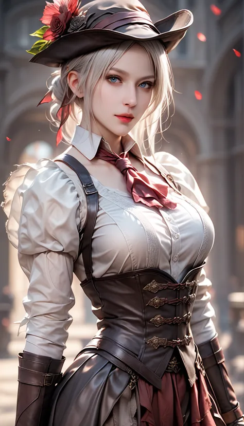 score_9, score_8_up, score_7_up,  masterpiece, ultra detailed, 1 female, realistic,ntmix,solo,lady maria (bloodborne) cosplay