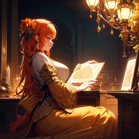 (masterpiece:1.4), (best quality:1.4), fantasy, extremely detailed, intricate, hyper detailed, illustration,soft lighting, 1girl...