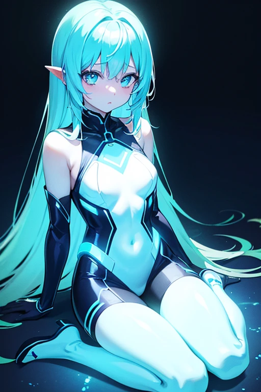 Anime girl wearing glowing clothes sitting on the ground, Glowing Blue, Glowing Details!, Glowing Aesthetics, Shining with Magical Light, White Glowing Veins, Glowing Details, Shimmering with Colorful Lights, Bioluminescent Skin!, with Glowing Blue lights, anime characters; full body art, Glow effect, Luminous veins, Blue light. fantasy, Anime girl with blue glowing aura wearing luminous clothing sitting on the ground, Yuumei&#39;s cyberpunk art, Douban, holography, Glowing Blue, Glowing Details!, Shining with Magical Light, Glowing Aesthetics, White Glowing Veins, Glowing Details, Shimmering with Colorful Lights, Bioluminescent Skin!, with Glowing Blue lights, anime characters; full body art, Glow effect, Luminous veins