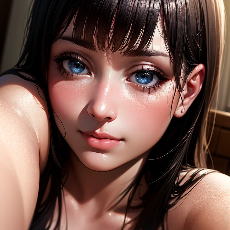 8 K, Best quality, masterpiece, ultra high resolution, (Realism: 1.4), Original photo, (realistic skin texture: 1.3), (granularity: 1.3), (Selfie angle), 1 girl, Beautiful eyes and facial details, masterpiece, Best quality, Close-up, upper body, I look at the viewer