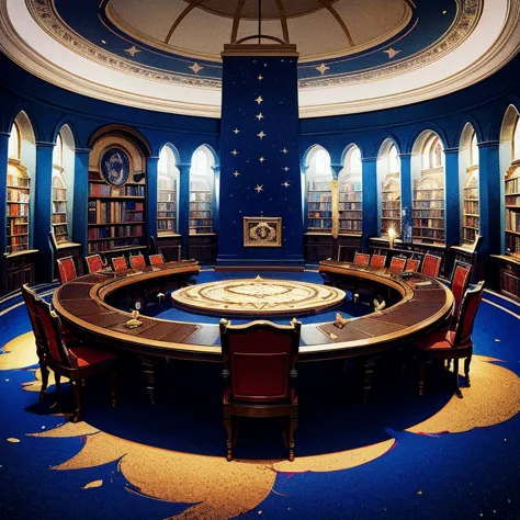 castle towers, harry potter, ravenclaw, salons, arched windows, blue silk hangs on the walls, domed ceilings, painted with stars...