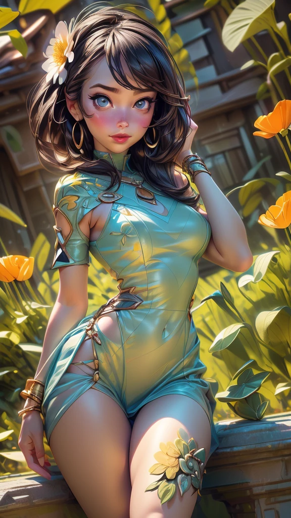 (best quality,4k,8k,highres,masterpiece:1.2),ultra-detailed,(best quality,realistic:1.2),lovely woman,field of poppy flowers,sheer see-through tight-fitting yellow floral print summer dress,sunset, large breasts,play,joy,beauty,harmony,portrait,soft lighting,vibrant colors, HDR, 8k, absurdres, cinestill 800, sharp focus, add_detail:2, Ultra HD | | | ((Fullbody-shot)) add_detail:2 (1woman, solo)