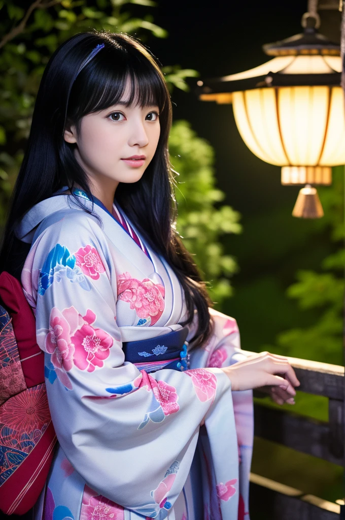 (kimono)、(((Highest quality、masterpiece、Very detailedな画像,Very high resolution))),(Realistic:1.5,RAW shooting,)超Realisticなキャプチャ,Very detailed,Human skin reproduction with 16K resolution、The skin texture is natural、Beautiful Skin、Beautiful colors.、Use natural light and color、1 adult female:24-years-old、Japanese、Beautiful woman、Beautiful black hair、(chromatic aberration) 、Overview lighting、Natural Shading)、(Kyoto、at night、Outdoor lighting)、(It&#39;s snowing:1.2)、(Hair swaying in the wind:1.2)、(Reflective Snow:1.2)