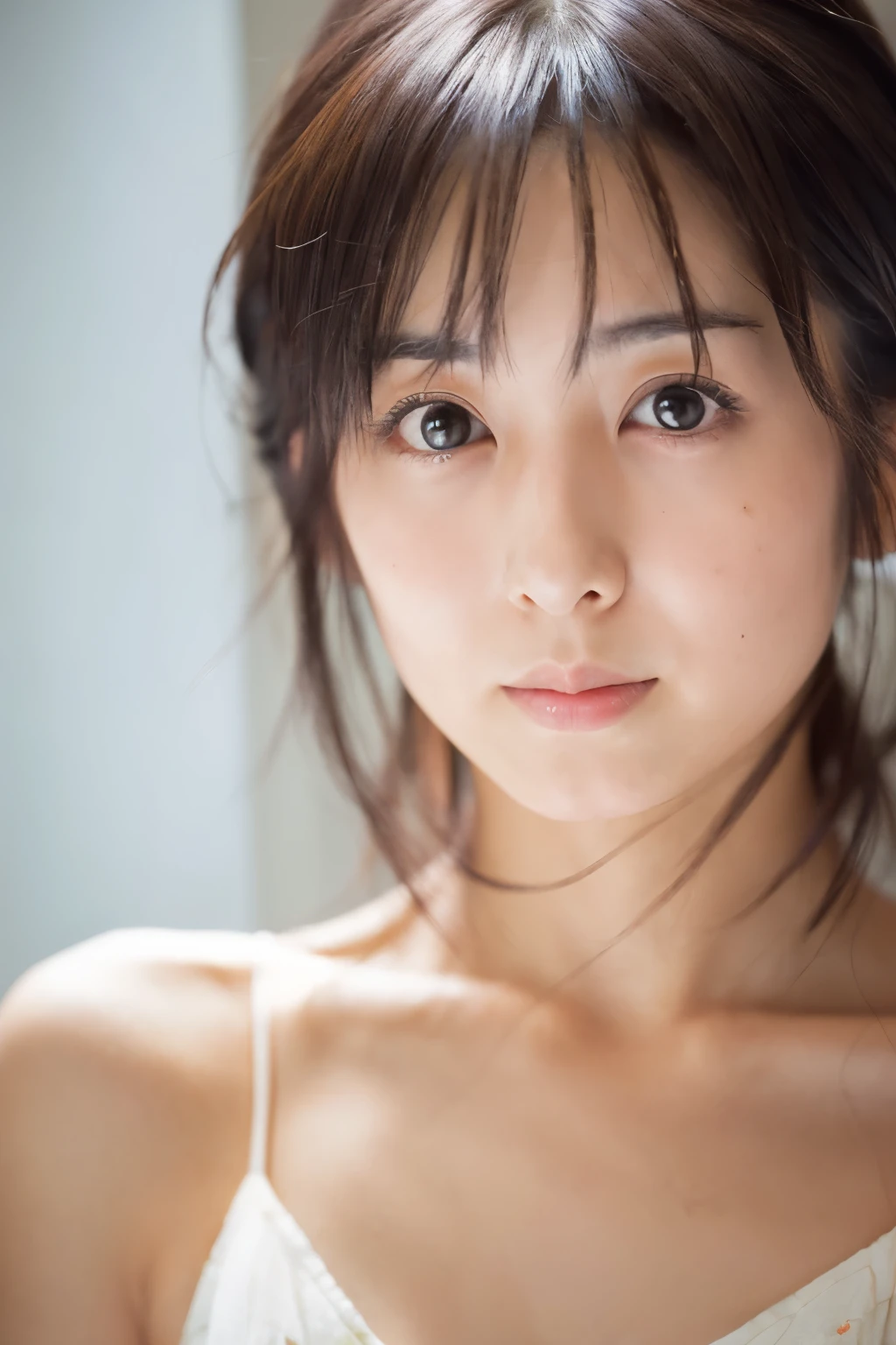 Masterpiece, Photogravure, High quality, High resolution, a photo captured the beautiful moment of a skinny Japanese woman, 24 years old, {long|short} hair, cute face, detailed face, detailed eyes, anatomically correct body