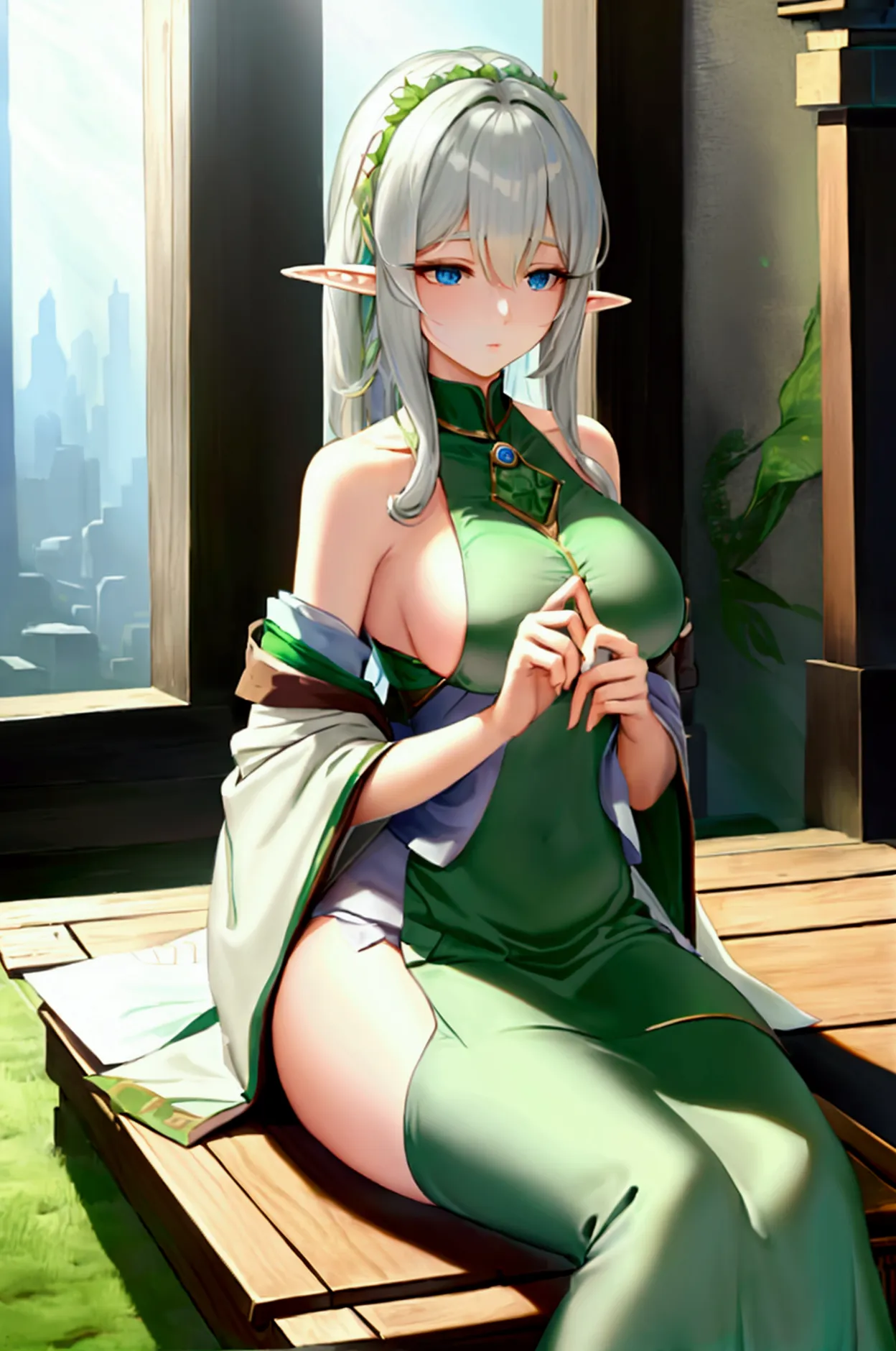 a skillfully waiting with healing. she is an elf with deep knowledge of healing. she is known for her kindness, always willing t...