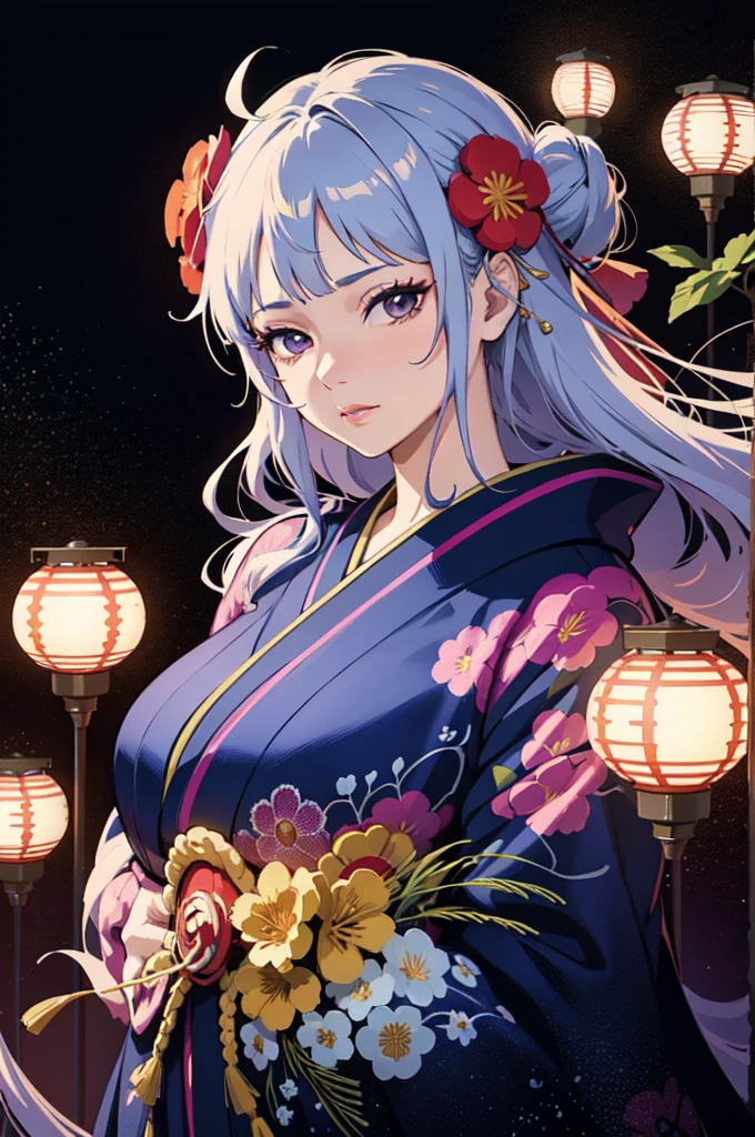 Arafed woman wearing a kimono with flowers on her head., beautiful digital artwork, beautiful digital illustration, beautiful digital painting, beautiful digital painting, guweiz style artwork, photorealistic render of anime girl, soft anime cg art, beautiful digital art, great digital art with details, awesome digital illustration, detailed digital anime art, April render, beautiful animated portrait