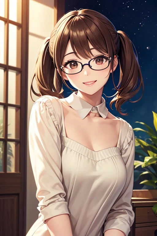 Yumi Fukuzawa、Shiny brown hair,Medium Hair, 、(( High Twintails、rabbit style)),Beautiful brown eyes、Sparkling eyes, fine grain、smile、Very fine eye、Very detailed顔, Very detailed目,Cowboy Shot、

(Photorealistic:1.4, 8k), Highest quality, masterpiece, 超High resolution, Perfect dynamic composition,Highest quality, Very detailed, Very delicate and beautiful, High resolution, Very detailedCG, masterpiece,

 
((Browsing Caution)),masterpiece、High resolution、High resolution、High resolution、1 female、Very close、((Depiction of only the upper body))、((Round frame glasses))、、優しいsmile、Smiling with teeth showing、((Late Night City))、