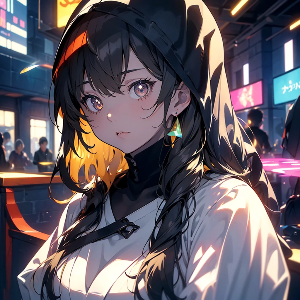 1girl、The best composition、Highest quality、Masterpiece、Close-up of face looking up, Best Anime 4K Konachan Wallpaper, anime art wallpaper 4k, anime art wallpaper 4k, anime art wallpaper 8k, Super colorful, Anime Moe Art Style, Anime Style 4k, anime wallpaper 4k, anime wallpaper 4k, ,High quality generation of dark female characters, Unreasonable,Her figure is extremely beautiful, Emphasizing the dark and crazy elements. Skillfully expressing the effects of light and shadow, detailed, The face and expression are carefully drawn..., Artistic elements add depth to the work, With a unique artistic touch. This film is visually stimulating、Aesthetically pleasing.,sketch (Character design sheet, same characters, whole body, Three-View, front, ~ ~ ~ Side, return),Iridescent holographic