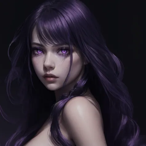 masterpiece, best quality, ultra-high detail, , woman first person, girls, , , long hair, purple eyes,