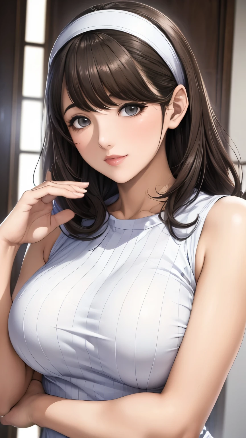 Nene Kasaki々、Shiny brown hair,  (Beautiful brown eyes、Sparkling eyes, fine grain)、smile、Very fine eye、Highly detailed face, Highly detailed eyes,


young woman、smile、((White horseshoe headband、Straight Long Hair))、blush、((masterpiece、High resolution、16K))、((Sleeveless white knit mini dress))、(Very close:1.5)、Fountain Square、Forest Park、(Focus on the upper body:1.5)、((Wave your hand))