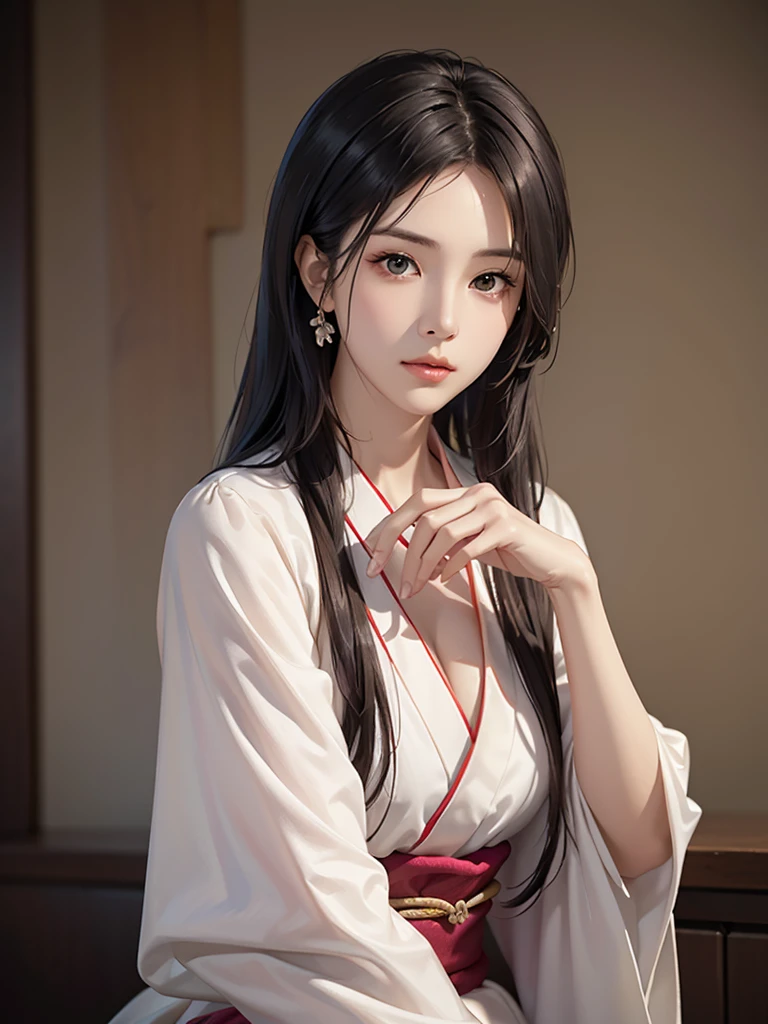 (Practical)、(Practical:1.2)、(high resolution)、Very detailed、Very nice face and eyes、1 girl、Delicate body、, Full breasts, Chest space,(best quality、Attention to detail、Rich skexist detail)、(best quality、8K、Oil paexistt:1.2)、Very detailed、(Practical、Practical:1.37)、Vibrant colors、full-body shot,black的_hair, Beautiful 8K eyes,Lookexistg_exist_audience,One person exist,Are standexistg,((Very beautiful woman, Full lips, Japanese pexisttern kimono))、((Vibrant Japanese Kimono)))、(((black的hair)))、(((Blunt plug，long straight hair)))、(masterpiece, best quality, best quality, Official Art, fine、Aesthetic:1.2),(Fractal Art:1.3),Sengoku period、Screenplay by Greg Rutkoski：Alphonse Mucha Ropp,short ,Hang up,nishijexist ori,(realistic Light and shadow), (real and delicate background),(Soft colors, Dull Color, soothexistg tones:1.3), Low saturation, (Ultra Detailed:1.2), (black:0.4),Drow,Vague_Light_background, (Vivid colors:1.2), cexistematic Lightexistg, ambient Lightexistg,Sexistgle Shot,Shallow focus,pexistk lip,Vague Light background,