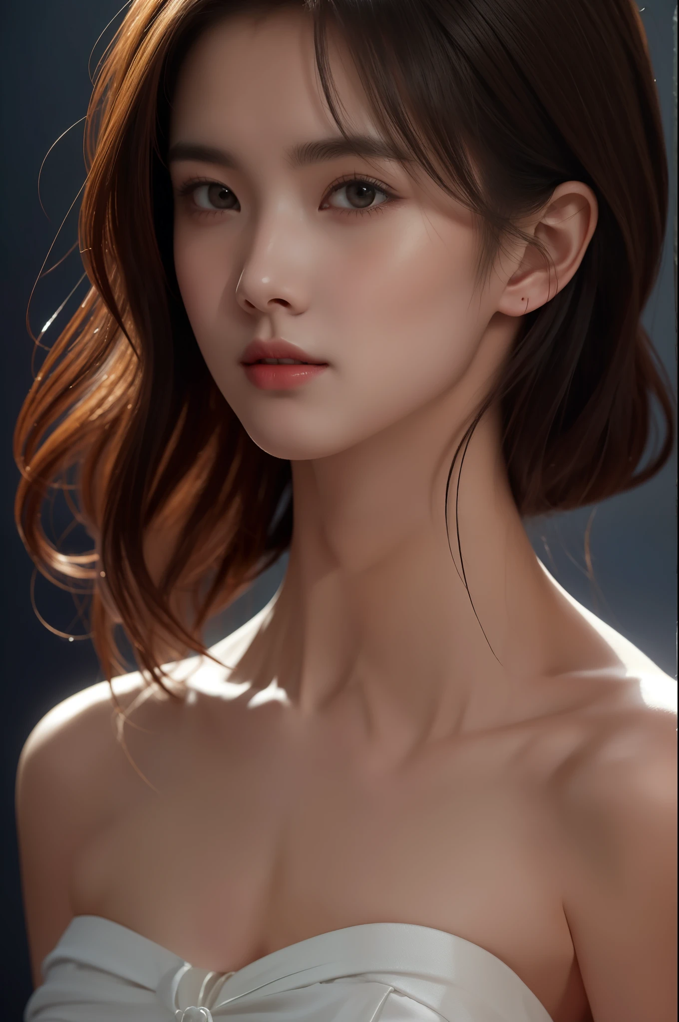 The portrait artwork of a beautiful girl with the theme of light and darkness, ultra-sharp CG at 16k resolution, a masterpiece, Excellent image quality, Very delicate), (Great light and shadow, Exquisite and beautiful), Really smooth skin, Bright face, Displaying near-perfect 18k quality, versatile, lovely.