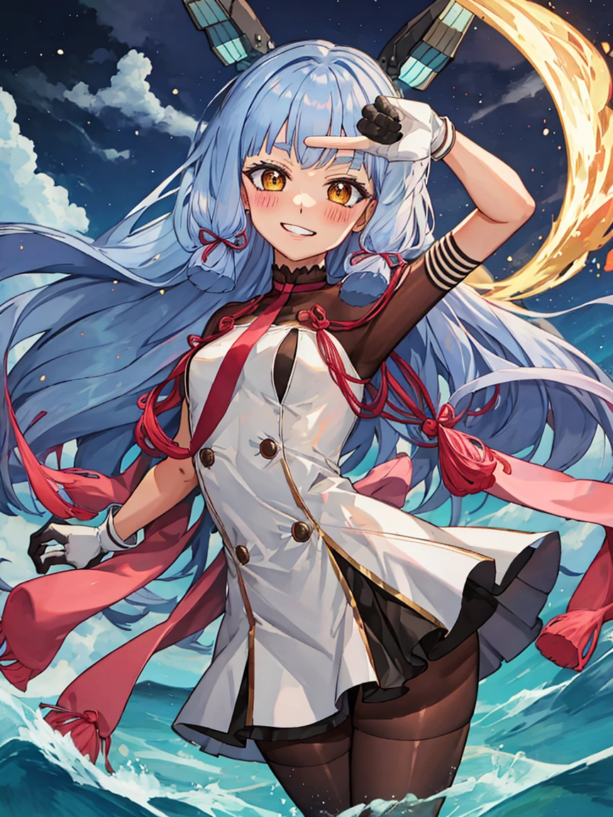 Portrait, official art, best masterpiece, best quality, best resolution, 8K, best detailed, perfect anatomy
BREAK
(bust up shot), finger frame, (Hair fluttering in the wind), facing to viewer,
BREAK
(smile), blush, happy, grin
BREAK
murakumo_kantaicollection, long_hair, hair_ribbon, ribbon, headgear, bangs, grey_hair, sidelocks, blunt_bangs, tress_ribbon, amber color, necktie, dress, gloves, sailor_dress, white_gloves, 1 gilr , solo, (small breasts:1.2)
BREAK
(night, midnight, darkness:1.3), (sea, on the sea, sky), dust, dust, light particles very fine and detailed 16KCG wallpapersrs