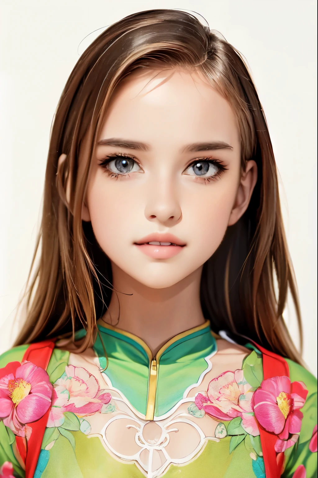 Bright colors, beautiful style, high-quality illustrations, elegant drawing, detailed illustration of clothing and facial features.