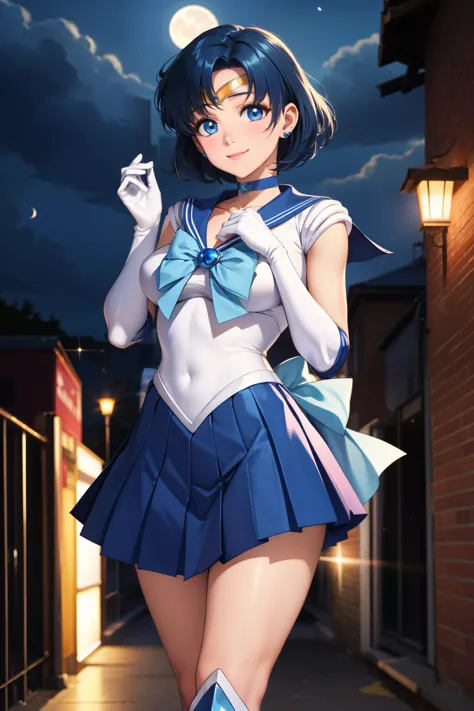 masterpiece, best quality, highres, absurdres, ultra detailed, pretty eyes,
mer1, tiara, sailor senshi uniform, blue sailor coll...