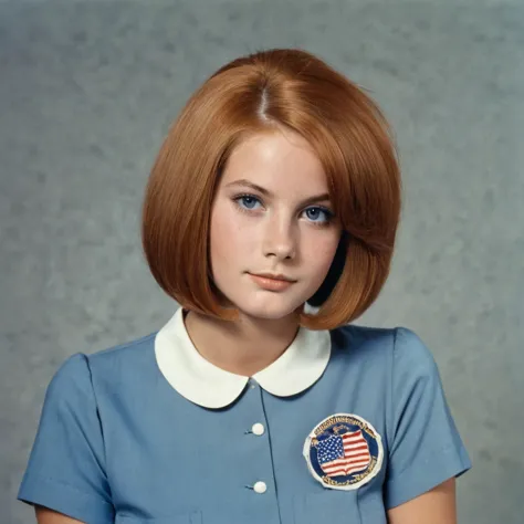 1976, 2 jumelles préadolescentes de , américain, coiffure bob au menton, cheveux roux avec un visage parfait, de petits seins et...