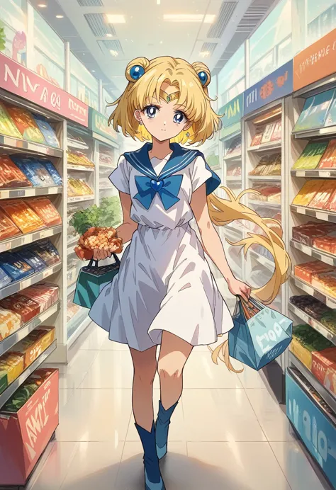 sailor mercury, shopping, mall, white dress