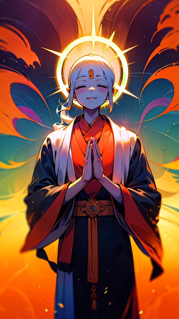 Amitabha is coming、psychedelic 、Paradise、Joining hands in prayer、love、mercy、Halo、Smile、Zazen