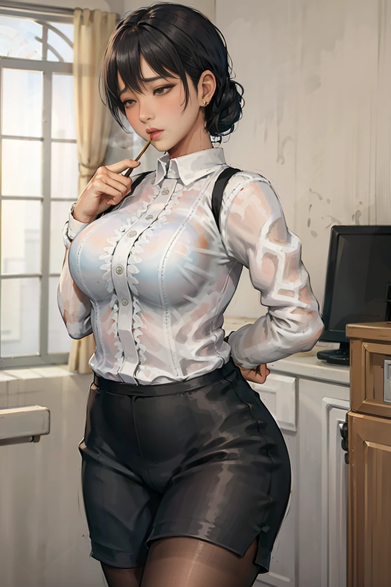 mature beautiful wife，Big breasts，whey，Shy，Face red，The room is dark，Covered in white mucus，Purple lace，Purple lace，stockings，Close eyes，pant，earrings，lipstick，Black Hair，Clothes are thin，side braid，Sweat，Square bite，Black Hair，noble，stockings，High heel，carpet，gold ring on arm，There are wet marks on the thighs