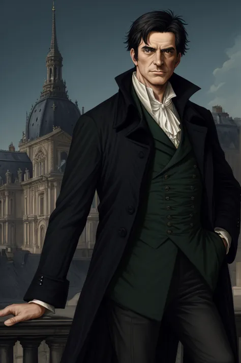 highest quality, masterpiece, high resolution,，（jacques hébert），french，french revolution politician，（french cityscape_background...