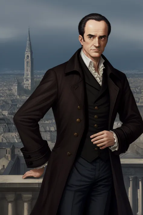 highest quality, masterpiece, high resolution,，（jacques hébert），french，french revolution politician，（french cityscape_background...