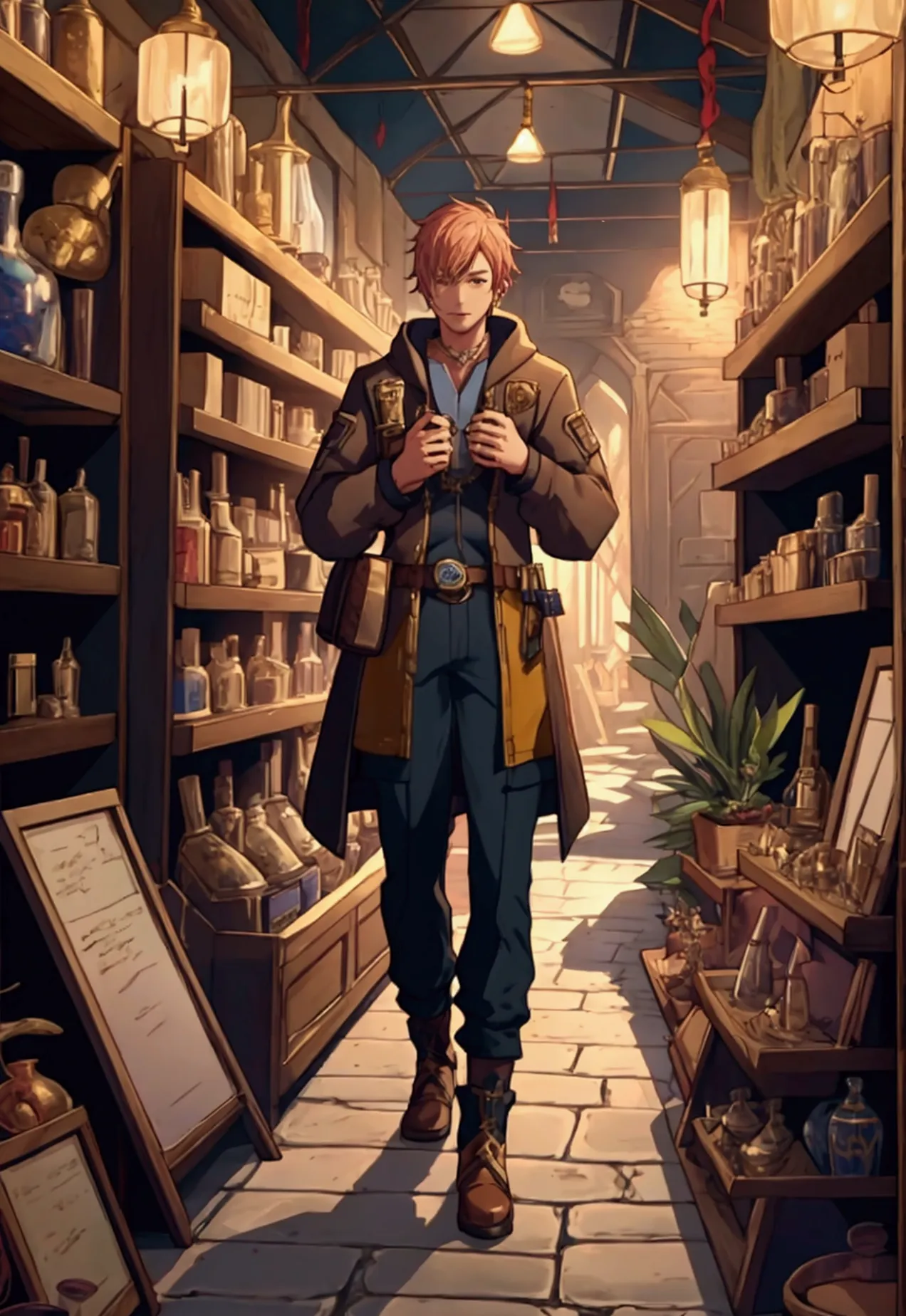 alchemist　item user　30-year-old man　fantasy　item shop