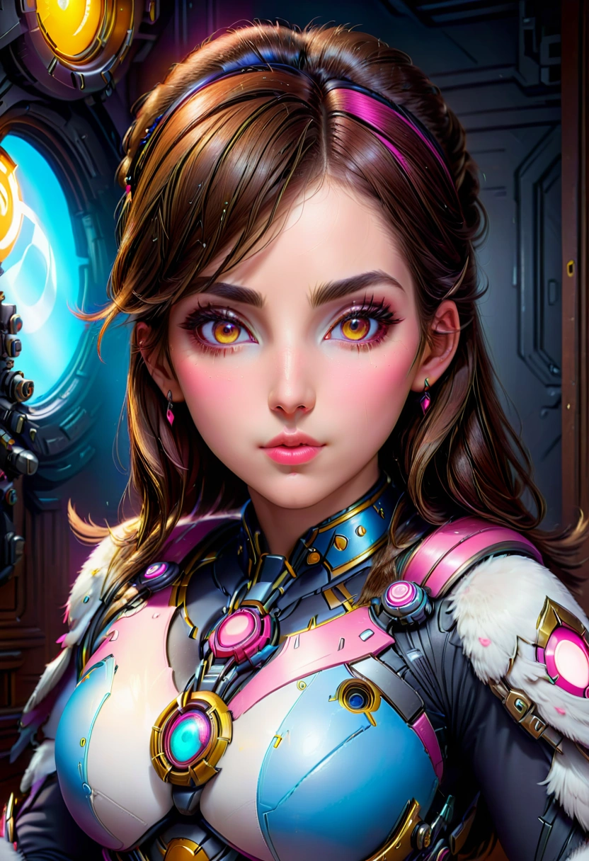 1penguin, dressed as overwatch character dva, beautiful detailed eyes, beautiful detailed lips, extremely detailed face, hyperrealistic, intricate details, cinematic lighting, vibrant colors, highly detailed, digital art, 8k, hyper detailed, photorealistic, masterpiece, award winning, stunning, breathtaking