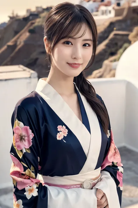 1 person, (wearing a kimono with a pink floral pattern.:1.2), very beautiful japanese idol portraits, 
(raw photos, highest qual...