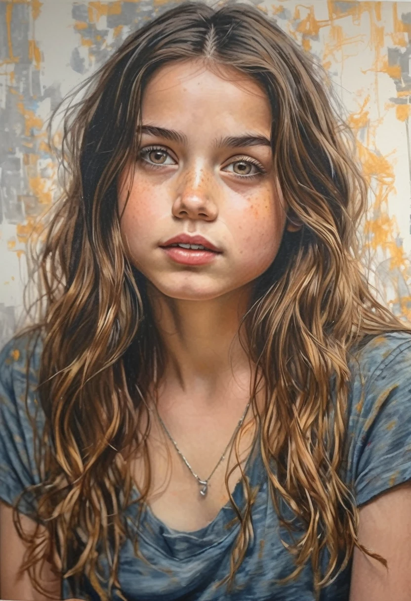 stunning colour graphite sketch of a beautiful ohwx 12years old girl, (by Alyssa Monks:1.1), by Joseph Lorusso, by Lilia Alvarado, beautiful lighting, sharp focus, 8k, high res, (pores:0.1), (sweaty:0.8), Masterpiece, Nikon Z9, Award - winning photograph , ((naked body))