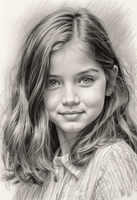 stunning colour graphite sketch of a beautiful ohwx 12years old girl, (by alyssa monks:1.1), by joseph lorusso, by lilia alvarad...