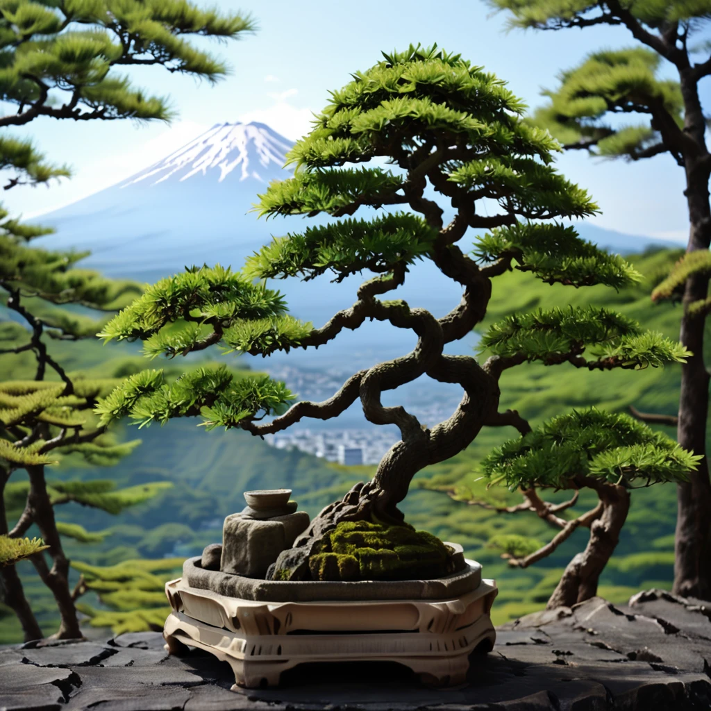 Bonsai in Japan、mystery、Fuji Mountain、kimono、Castle