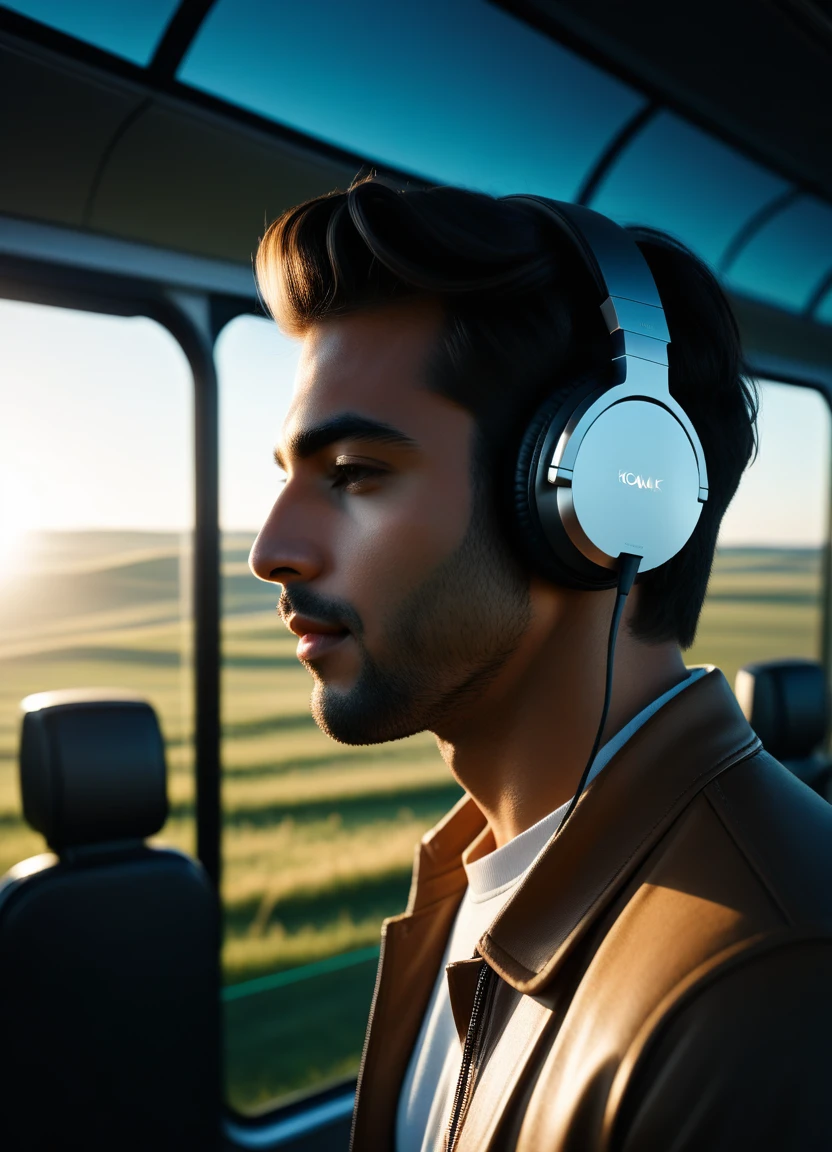 3D papercut shadow box of arafed man with headphones on sitting in a bus, listening to music, headphones on, vibing to music, wearing modern headphone, listening to music at 2 am, hifiman, audiophile, portrait featured on unsplash, audeze, music in the air, meze audio, music is life, cinematic compositions, dj, girl wearing headphones there is a man standing in a field with rocks and a coat, volumetric godrays, distopia megaliths, megaliths, octane render godrays, anamorphic lens flare, lens flare. occult photorealism, ufology, anamorphic flares, fata morgana giant mirrors, unreal engine. film still,(Kodak Ektar:1.3),close portrait,(manga:1.3),beautiful,attractive,handsome,trending on ArtStation,DeviantArt contest winner,CGSociety,ultrafine,detailed,studio lighting . Layered, dimensional, depth, silhouette, shadow, papercut, handmade, high contrast