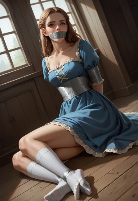 excellent quality, maximum realism, ultra graphics, gorgeous serbian girl in medieval dress and white socks was , her hands are ...