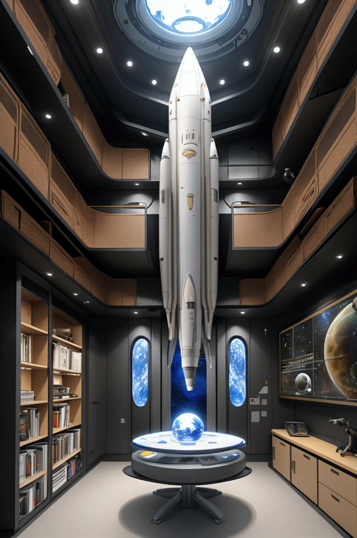 science fiction room for space technology