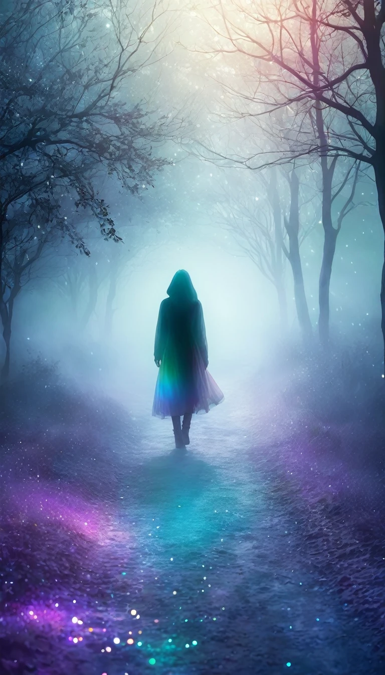 mysterious fog, iridescent, shading effects, gradation magic effects, foggy filter effects, glitter effects, graphic CG digital art