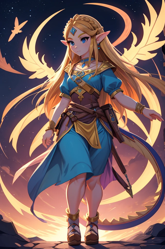 Princess zelda Light dragon antropomorfica form, Whole body, vista de Whole body, stylized figure, correct anatomical proportions best quality, ultra high res, (photorelistic:1.4)