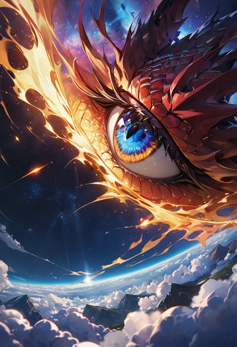 a close up anime comic picture of a dynamic color dragon eye, you see the night sky and endless stars, nebula, in the irises, some smoke and fire from the dragon, , high details, best quality, 16k, [ultra detailed], masterpiece, best quality, (extremely detailed), dynamic angle, ultra wide shot, photorealistic, ((fantasy art)) ultra best realistic, best details, best quality, 16k, [ultra detailed], masterpiece, best quality, (extremely detailed), photorealism, depth of field, hyper realistic, rpg portrait
photograph