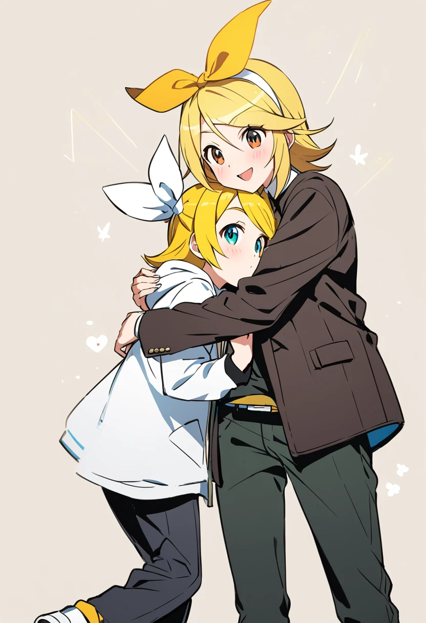 Kagamine Rin and Kagamine Ren, Style 5,hug.pants