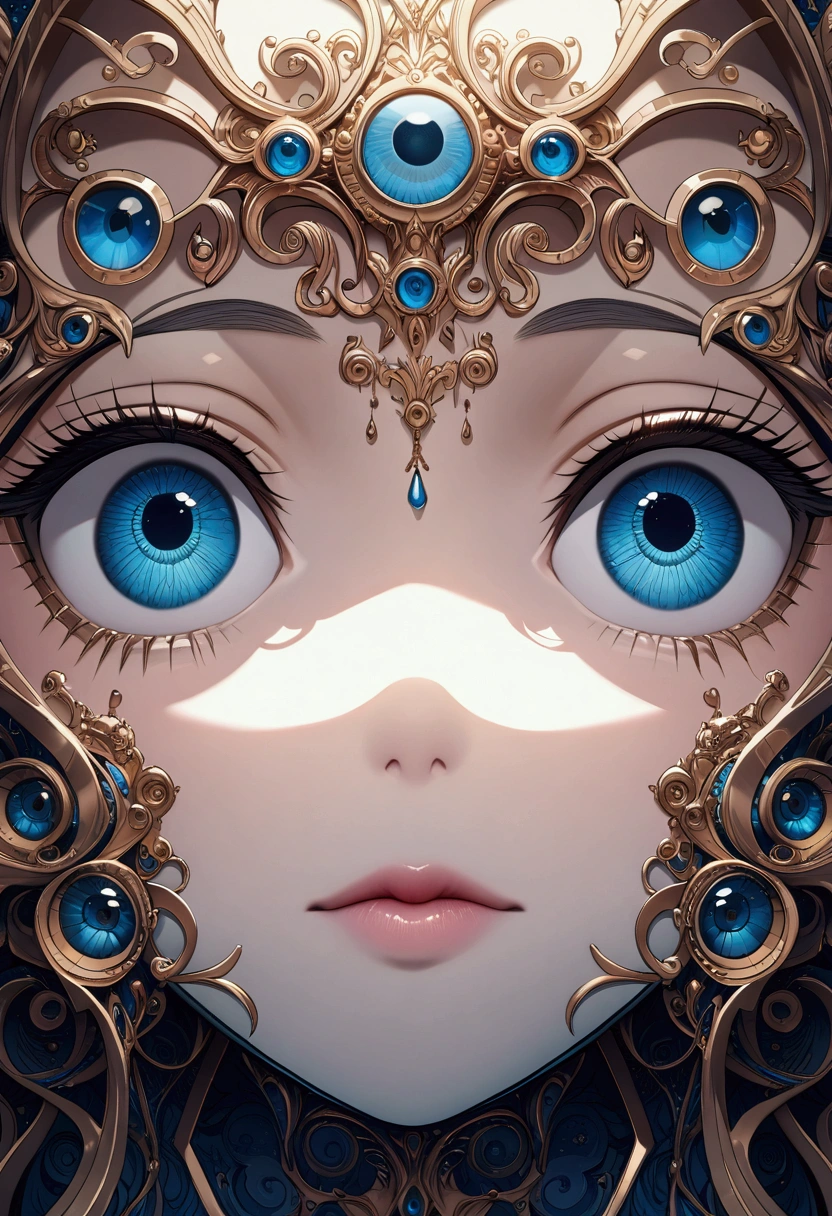 (masterpiece:1.2, best quality), (ultra-detailed), (illustration), (ultra highres), (delicate illustration), (hyper detailed), very close up of blue eyes, wide eyed, blue eyes, close up, face only