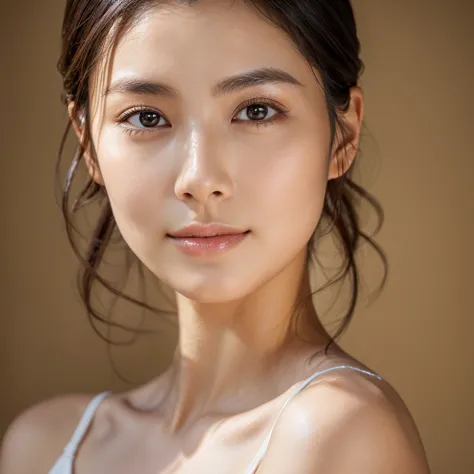 a stunningly beautiful japanese model and actress in her early 20s, captured in a close-up 4k image that highlights her exquisit...