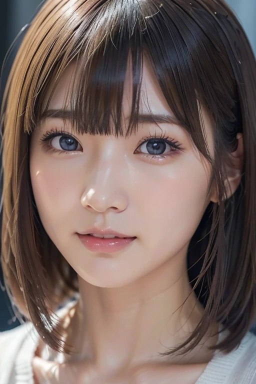 高品質in超リアルなポートレート。彼女は小さく繊細な顔立ちin、I have a slightly round face shape。Her expressive almond eyes gaze kindly and warmly..、私は眉毛が強いinす。肌は無垢in透き通るような白さin、It has a natural shine。(彼女の髪は茶色inピクシーカットinす.:1.3)in、シンプルinエレガントに整えられています。メイクはナチュラルin、Light foundation and subtle blush、Uses a soft pink lip color。ライティングはソフトin自然な光を使用し、Accentuating facial features、Do not emphasize shadows。背景はシンプルinぼかしたグラデーションin、Focus on the face。