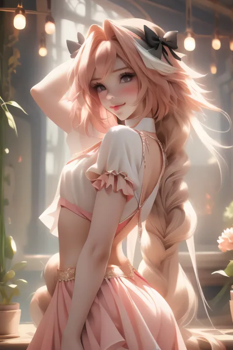 ((masterpiece)), ((best quality)), (detailed), astolfo, beautiful, beautifu and slim perfect body, slim body, really female, sli...